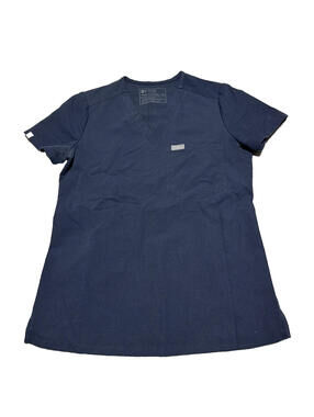 Figs Women Catarina One Pocket Scrub Top Navy Blue V Neck Healthcare XXS